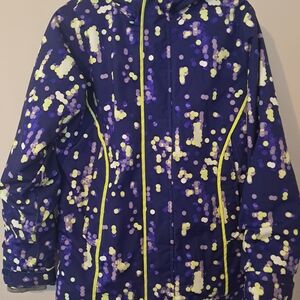 Under Armour Kids Britton Ski Jacket with Purple and Yellow Pattern